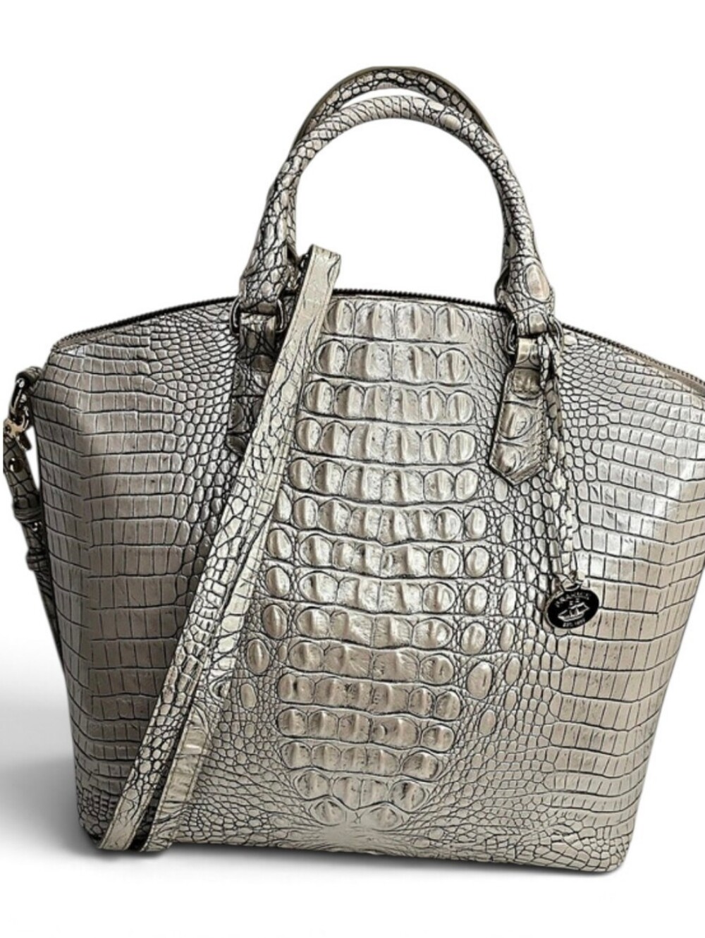 🩶▪️Brahmin▪️ ✨️HTF ✨️Large Duxbury Satchel Moonrise Melbourne Genuine Leather